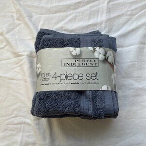 Purely Indulgent 4-piece Egyptian Cotton 2 Hand Towel &  2 Washcloth Set, NWT